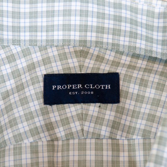 Proper Cloth Green Check Cotton Shirt 16 - Picture 4 of 5